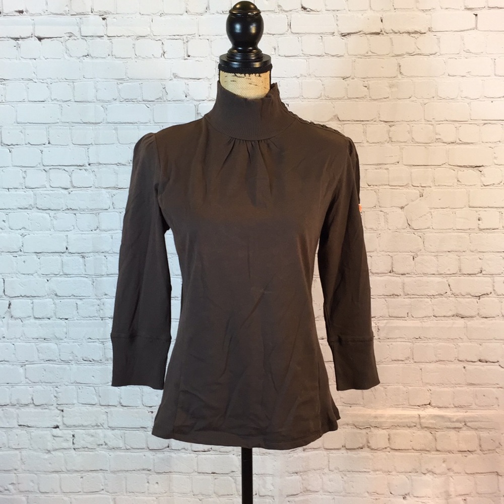 DKNY Brown Turtle Neck Top Large